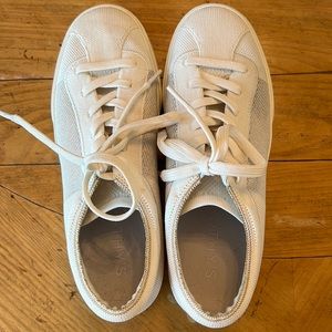 Rothy’s Gold Metallic Lace Ups